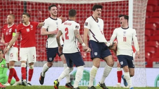 Inggris vs Polandia, Gol Harry Maguire Menangkan The Three Lions