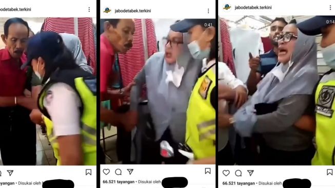 Tangkapan layar video viral seorang perempuan diduga pencuri tas kulit.[Instagram/@jabodetabek.terkini]