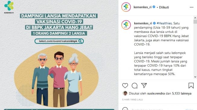 Dampingi 2 Lansia, Pengantar Juga Bisa Ikut Divaksin Covid-19!