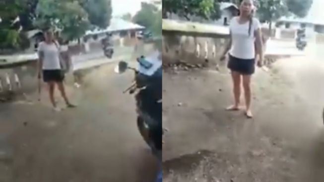 Viral Wanita Bawa Golok, Koboi Pengemudi Fortuner Melempem