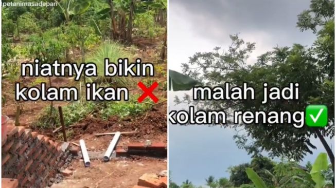 Niatnya Bikin Kolam Ikan Malah Jadi Kolam Renang, Diserbu Bocil