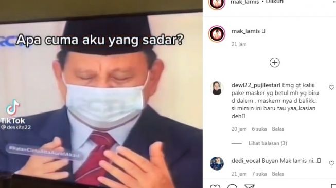 Unggahan soal Prabowo [Instagram/@mak_lamis]