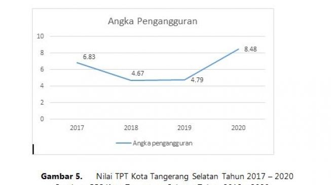 Nilai TPT Kota Tangerang Selatan 2017-2020. (Dok : BPS Kota Tangsel 2018-2020)