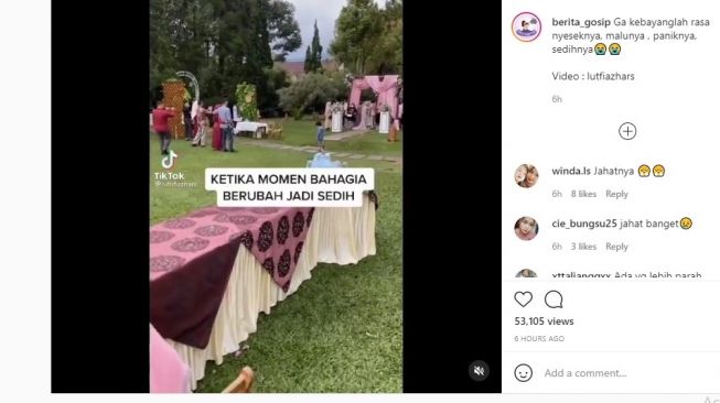 Viral pasangan tertipu katering.[Instagram/@berita_gosip]