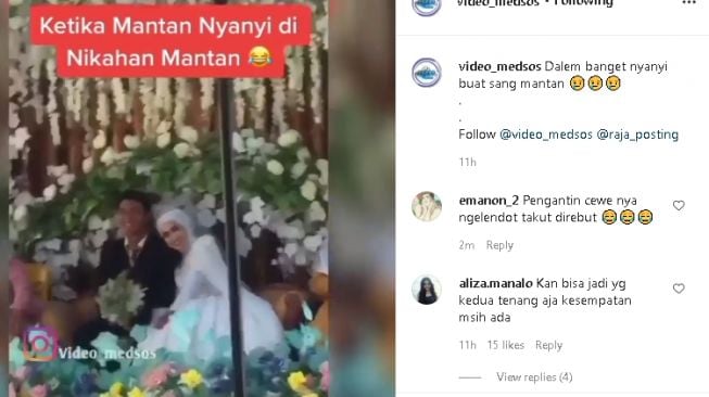 Aksi wanita bernyanyi di nikahan mantan (instagram.com/@video_medsos)