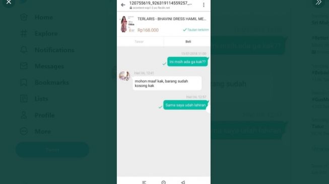 Pesan calon pembeli baru dijawab setelah 3 tahun. [Twitter]
