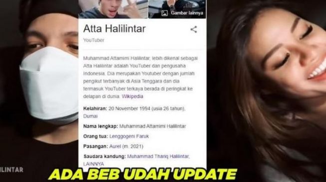 Atta Halilintar dan Aurel Hermansyah di Google. [Youtube/AttaHalilintar]