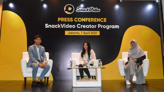 Jumpa pers Snack Video, Rabu (7/4/2021). [Snack Video] 