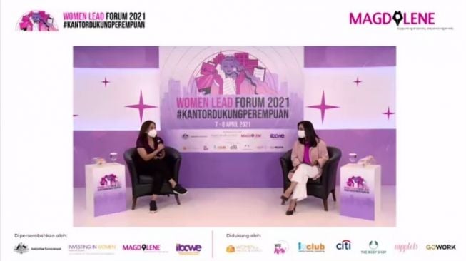 Diskusi Panel Women Lead Forum 2021 Seputar "Normalisasi Kesetaraan Gender lewat Media" (tangkap layar Zoom Women Lead Forum 2021)