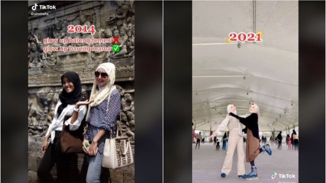 Viral Ibu-Anak Glow Up, Malah Mirip Kakak dan Adik (tiktok.com/@almineta)