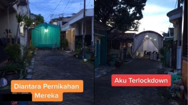 Jalanan Rumah Dikepung 2 Tenda Pernikahan Tetangga, Warganet Berdebat