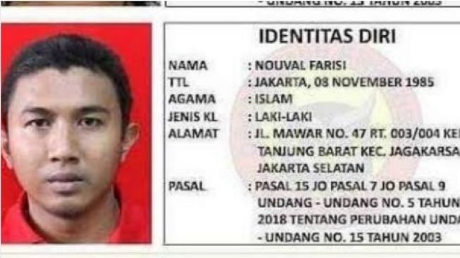 Nouval Farisi, buronan teroris Jakarta dapat bansos COVID-19 di kawasan Tanjung Barat, Jagakarsa, Jakarta Selatan. (Terkini.id)