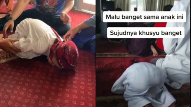 Potret Bocah Khusyuk Salat di Masjid, Warganet Merasa Tertampar