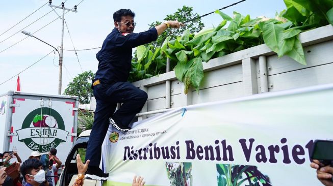 Mentan, Syahrul Yasin Limpo, dalam Expose Inovasi Buah Tropika, Jumat (9/4/2021). (Dok : Kementan)