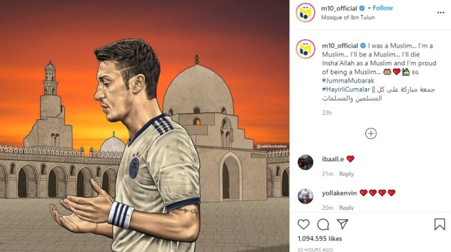 Mesut Ozil antusias sambut Ramadan. (Instagram/m10_official)