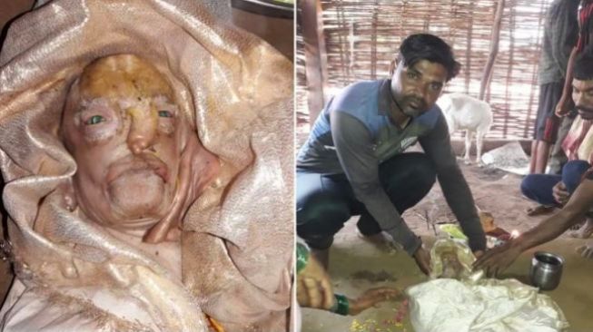 Anak kambing mirip muka manusia .[India.com]