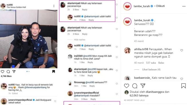 Unggahan soal Chef Juna [Instagram/@lambe_turah]