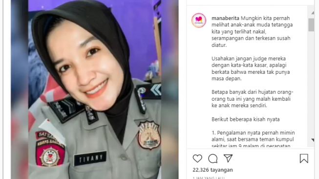 Viral wanita bungkam omongan julid tetangga, kini sukses jadi Polwan (Instagram/manaberita).