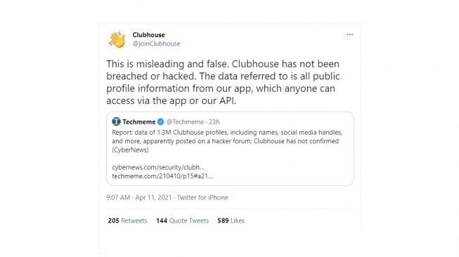 Waduh! 1,3 juta Data Pribadi Pengguna Clubhouse Disebut ...