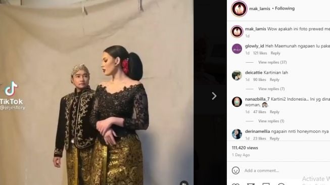 Abash mantan Lucinta Luna foto pakai baju pengantin adat Jawa.[Instagram/@mak_lamis]