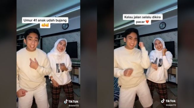 Viral Ibu dan Anak Joget TikTok, Dikira Pacaran karena Masih Awet Muda (tiktok.com/@dwie172)