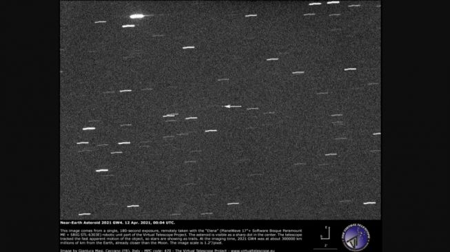 Asteroid 2021 GW4. [Virtualtelescope.eu]