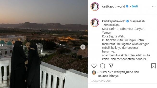Unggahan Kartika Putri [Instagram/@kartikaputriworld]
