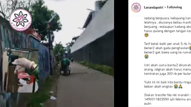 Potret perjuangan tukang odong-odong (instagram.com/@f.anandaputri)