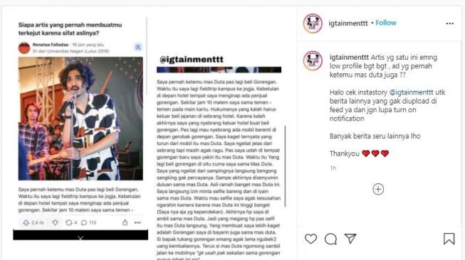 Sifat Duta Sheila on 7 mengejutkan (Instagram  @igtainmenttt)