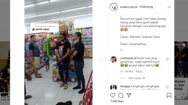 Karyawan minimarket tangkap pencuri.[Instagram/@undercover.id]