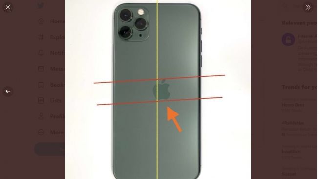 iPhone 11 Pro salah cetak logo. [Twitter]