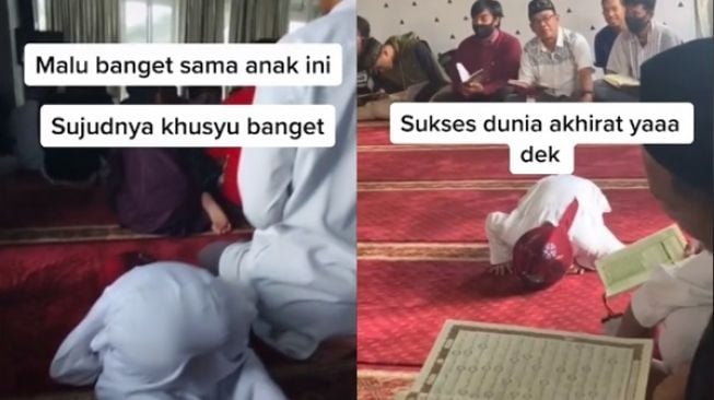 Viral Anak Sujud Sholat Sampai Ketiduran, Warganet: Sukses Dunia Akhirat