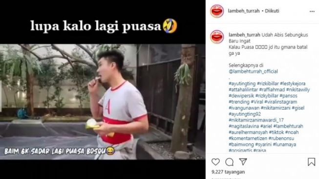 Sudah Habis Satu Bungkus, Baim Wong Baru Sadar Kalau Lagi Puasa Ramadhan