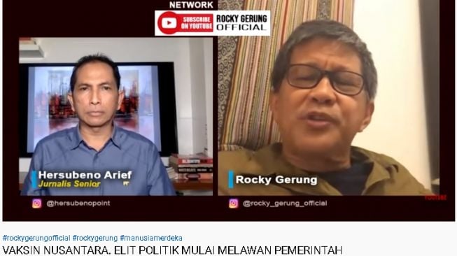 Rocky Gerung bicara soal Vaksin Nusantara (Youtube)