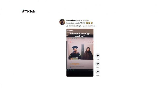 Aksi kocak wisuda online mahasiswa. [TikTok] 