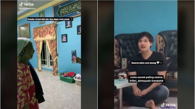 Viral Pria Minta Restu Nenek Pacar untuk Menikah, Bikin Haru (tiktok.com/@blacksweetsss)