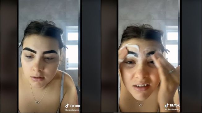 Lupa Bersihkan Makeup sebelum Tidur, Wanita Ini Syok Lihat Alis (tiktok.com/@ciarabowen_)