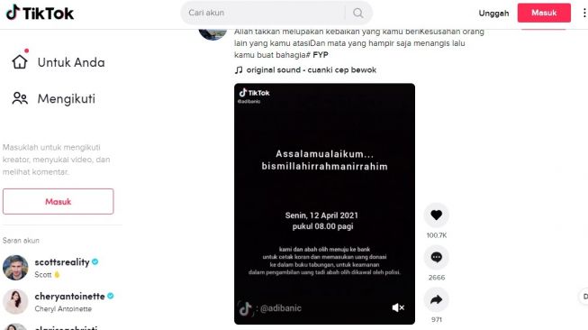 Tukang becak histeris kehilangan uang untuk anaknya. [TikTok]