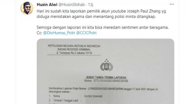 Ketua Cyber Indonesia Laporkan Jozeph Penghina Nabi Muhammad dan Islam