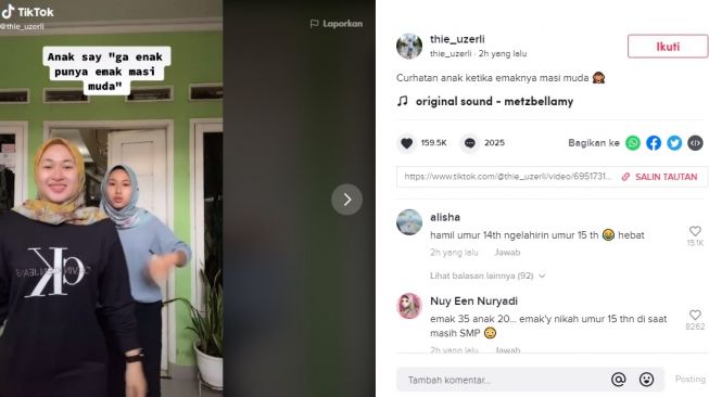Viral Gadis Curhat Cowok Idaman Kerap Naksir Ibunya. (TikTok/@thie_uzerli)