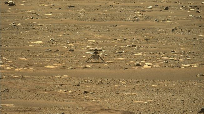 Ingenuity, helikopter NASA berhasil terbang di Mars, pada Senin (19/4/2021). [AFP/NASA]
