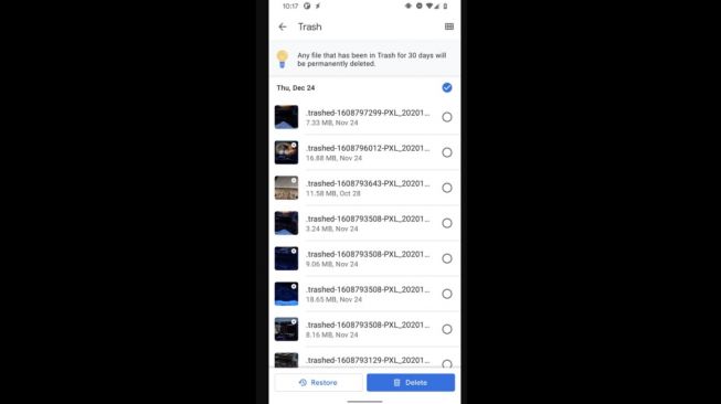Fitur baru Trash di Android 12. [XDA-Developers]