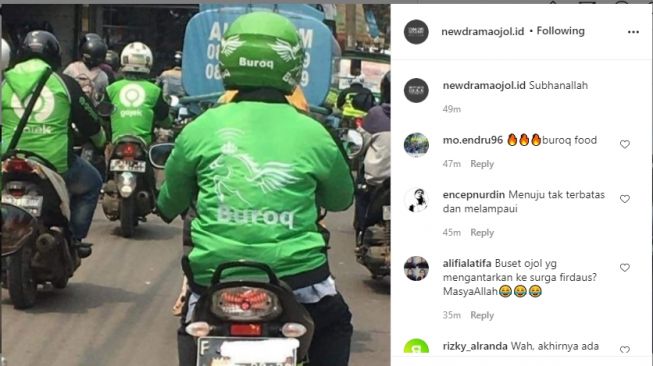 Potret seragam ojol bernama Buroq (Instagram)