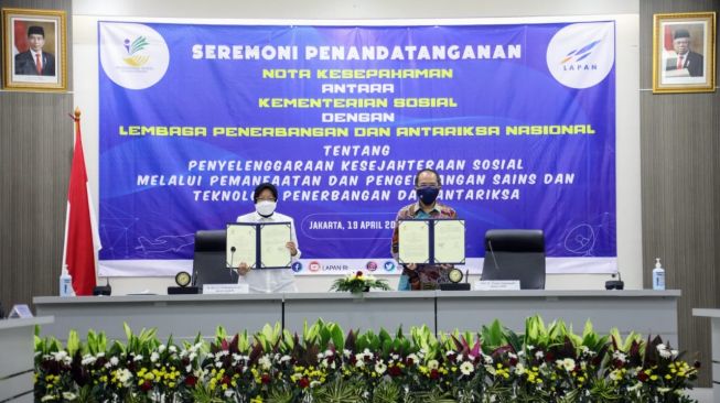 Kemensos jalin sinergi dengan LAPAN untuk pengembangan sains dan teknologi dalam upaya percepatan pembangunan kesejahteraan sosial. (Dok. Kemensos)