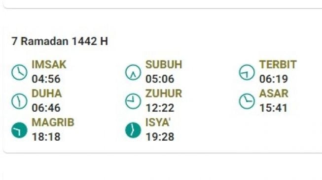 Jadwal Imsakiyah Denpasar 7 Ramadhan