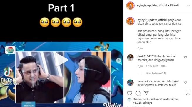 Unggahan soal Ramzi dan istrinya, Avi Basalamah [Instagram/@nyinyir_update_official]