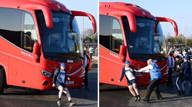 Aksi Nekat Protes Suporter, Hadang Bus Liverpool Masuk ke Stadion Leeds