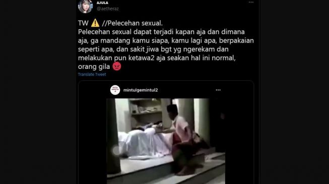 Viral pria pegang pantat jamaah perempuan diduga saat salat tarawih (Twiter)