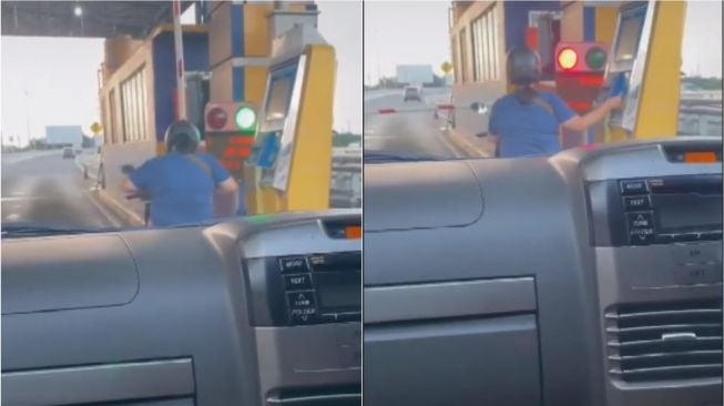 Polisi Cari Emak-emak Santuy Masuk Jalan Tol Naik Motor