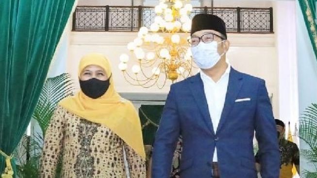 Gubernur Jatim Khofifah dan Gubernur Jabar Ridwan Kamil [Foto: Beritajatim]